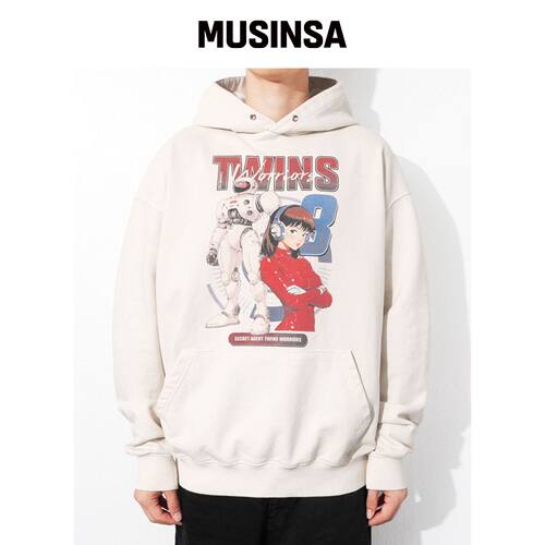 QT8 GARMENTS RG Twins 水洗连帽卫衣 (米色) MU韩国官网直邮进口
