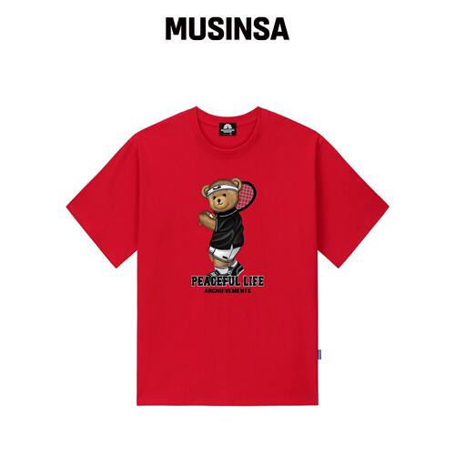 TRIPSHION TENNIS BOY BEAR T恤 - RED韩国官网直邮进口MUSINSA