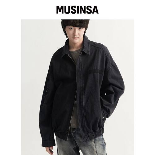 DRAW.M 背带裤牛仔春季夹克（黑色）韩国官网直邮进口MUSINSA