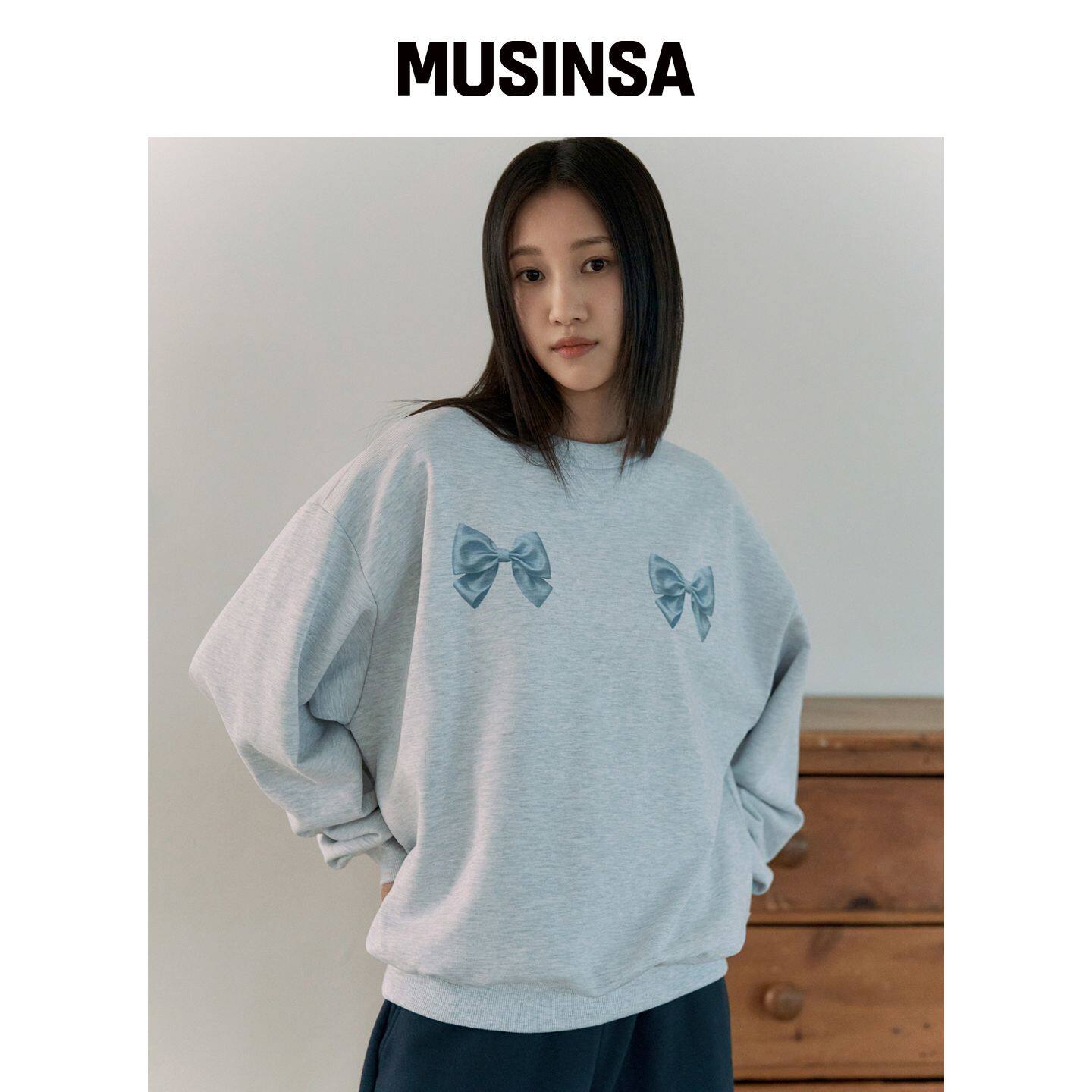 FAD 双蝴蝶结卫衣衬衫(混白色) MUSINSA韩国官网直邮进口