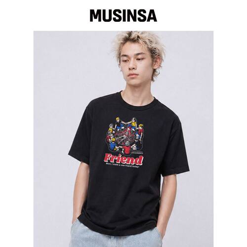 QT8 GARMENTS LB 新朋友水洗T恤（黑色）韩国官网直邮进口