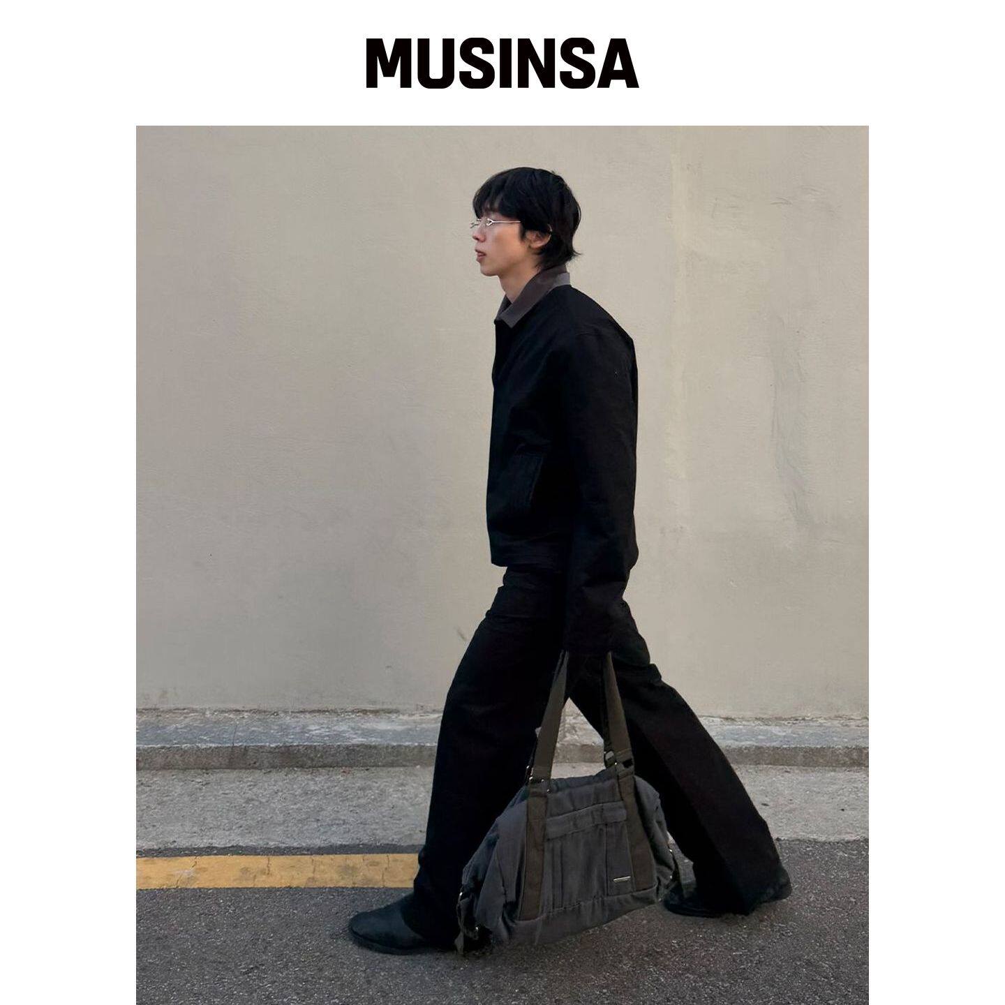 MISEKISEOUL MEN 多口袋波士顿包 炭灰色 MUSINS韩国官网直邮进口