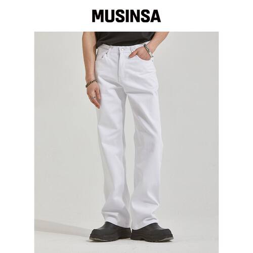 MAKEITTO 日常宽腿牛仔裤 (WHITE)韩国官网直邮进口MUSINSA