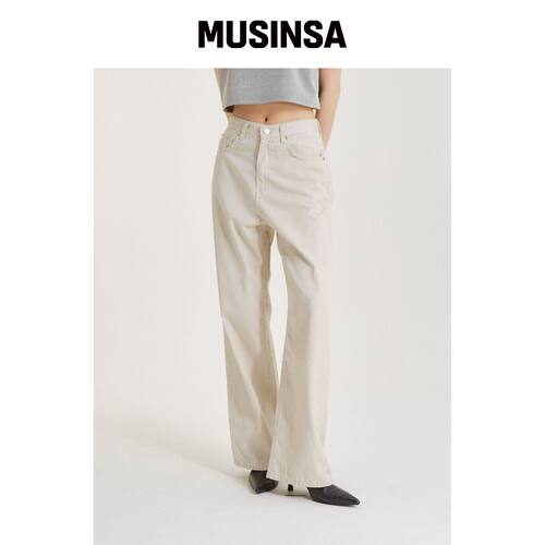 UNKNOWN PLANET 棉质裤子 米色 MUSINSA韩国直邮官方官网直邮进口
