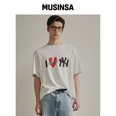 BEYOND CLOSET 诺曼蒂克水洗短袖T恤 白色 MUSIN韩国官网直邮进口