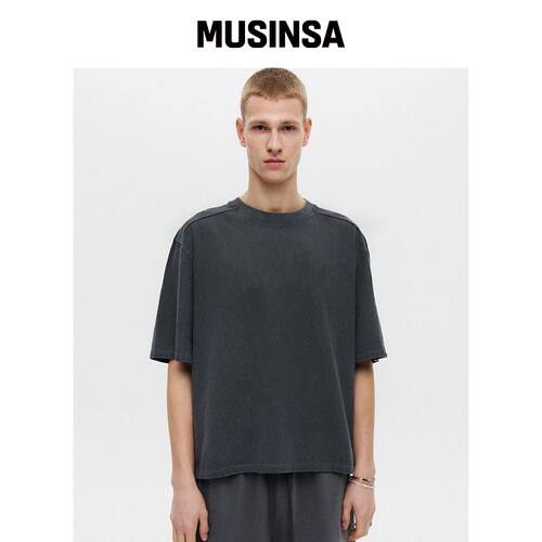 DEFINE 婴儿丝光短款T恤茶灰色韩国官网直邮进口MUSINSA