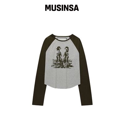 THEVINYLHOUSE TWIN RAGLAN 长袖T恤(W) 灰色韩国官网直邮进口
