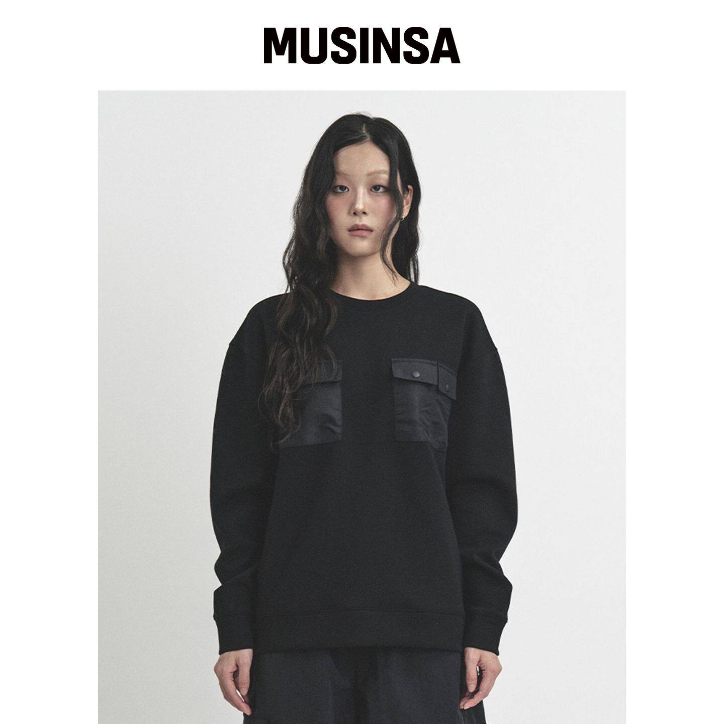 POLLUTION [OUT] MASH圆领毛绒黑色短裤 MUSINSA韩国官网直邮进口