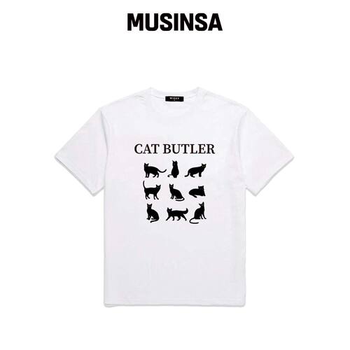 WISSY CAT BUTLER 短袖T恤 (WS010) WHITE韩国官网直邮进口