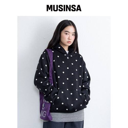 ISTKUNST STAR HOODIE_BLACK(IK2FFFM410A) MUSI韩国官网直邮进口