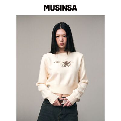 SQUARELINE Letter Star 短款针织衫_3色韩国官网直邮进口MUSINSA