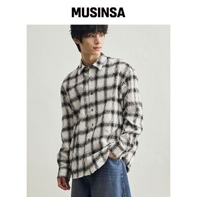 ROTEMBER AGA 破损格纹衬衫 [WHITE] MUSINSA韩国官网直邮进口