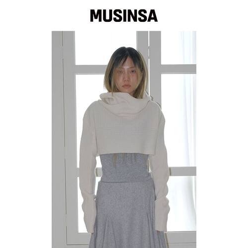 PAHISUM 针织 cropped hoodie_象牙色韩国官网直邮进口MUSINSA