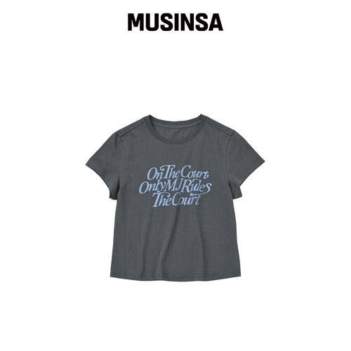 WMC [WMC x MINJE] MJ TYPO T恤_CHARCOAL GREY韩国官网直邮进口