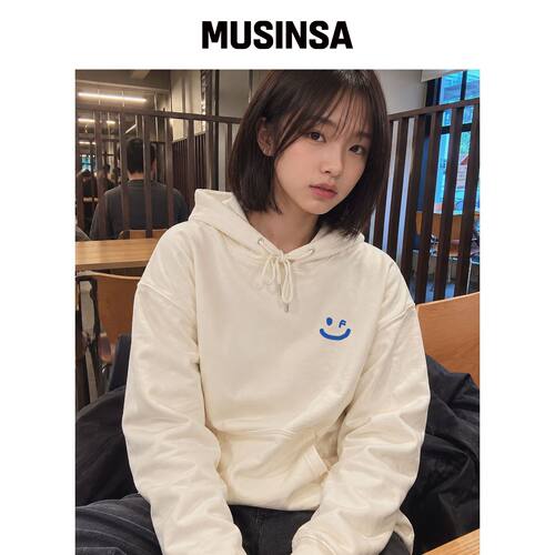 GRAVER [UNISEX]小号绘画微笑连帽卫衣_面霜 MUS韩国官网直邮进口