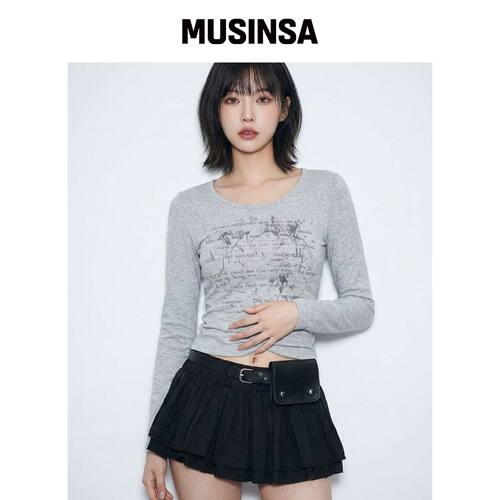 CHICKS HOTLINE 长袖T恤 背面灰色 MUSINSA韩国直邮官方正品