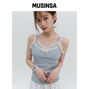 HIGH SCHOOL DISCO NAVI蕾丝无袖上装 MUSINSA韩国直邮官方正品