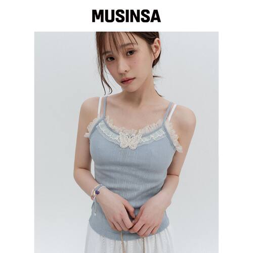 HIGH SCHOOL DISCO NAVI蕾丝无袖上装 MUSINSA韩国官网直邮进口