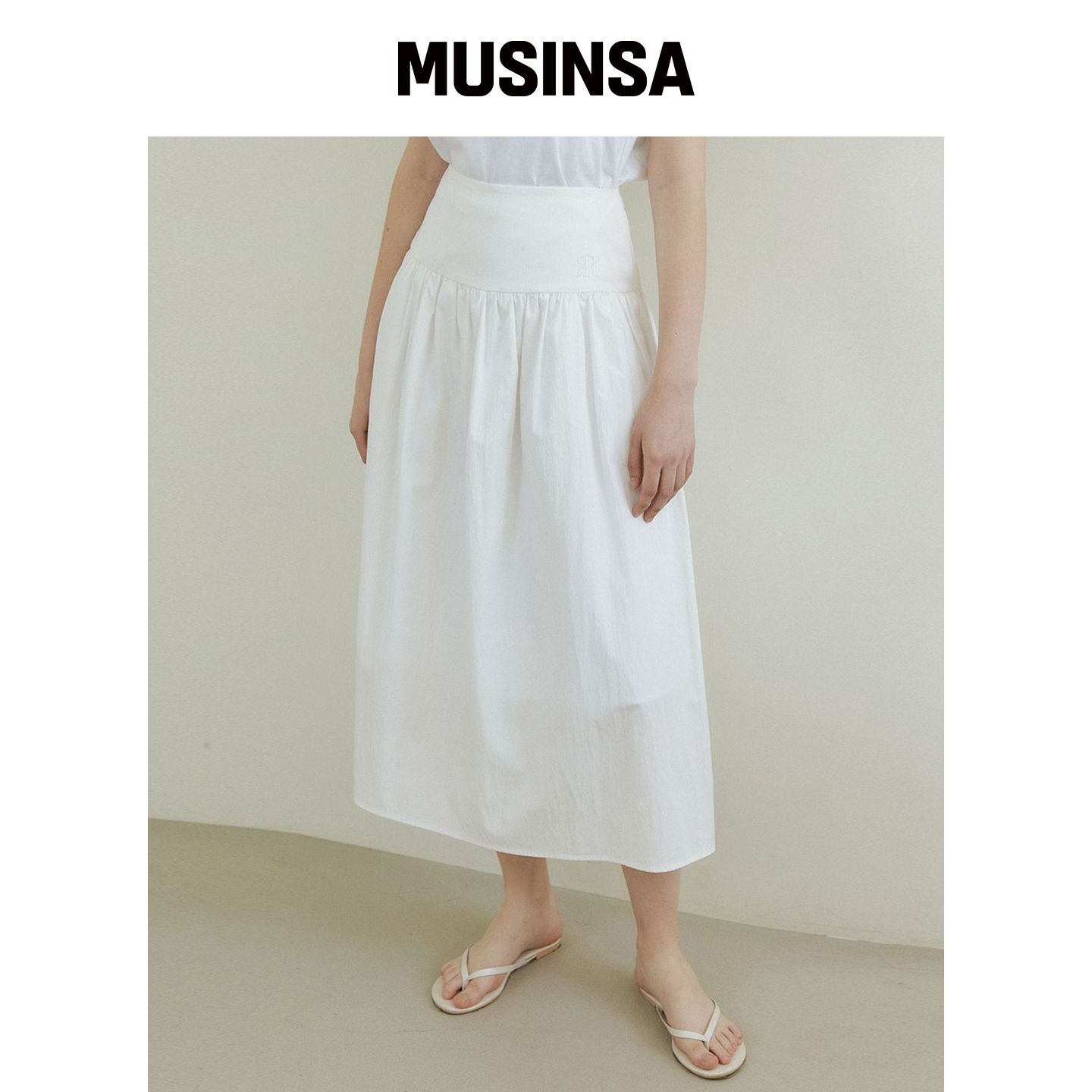 REORG FRA 层叠棉质喇叭长裙 白色 MUSINSA韩国直邮官方正品