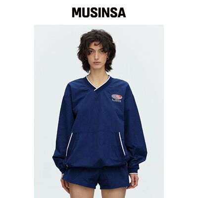MENASOO HEARTTRACK VNECK NYLON ANORAK JACKET韩国官网直邮进口
