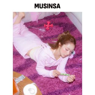 ROSEFRANTZ 翻折烫钻喇叭裤 [粉色] MUSINSA韩国官网直邮进口