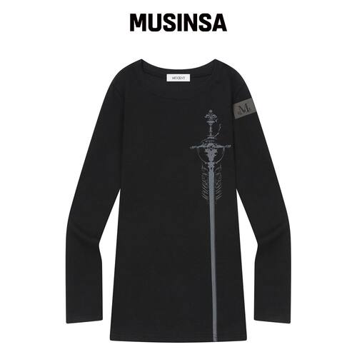 MUCENT 雷文 BLADE 皮革拼接连衣裙 MUSINSA韩国官网直邮进口