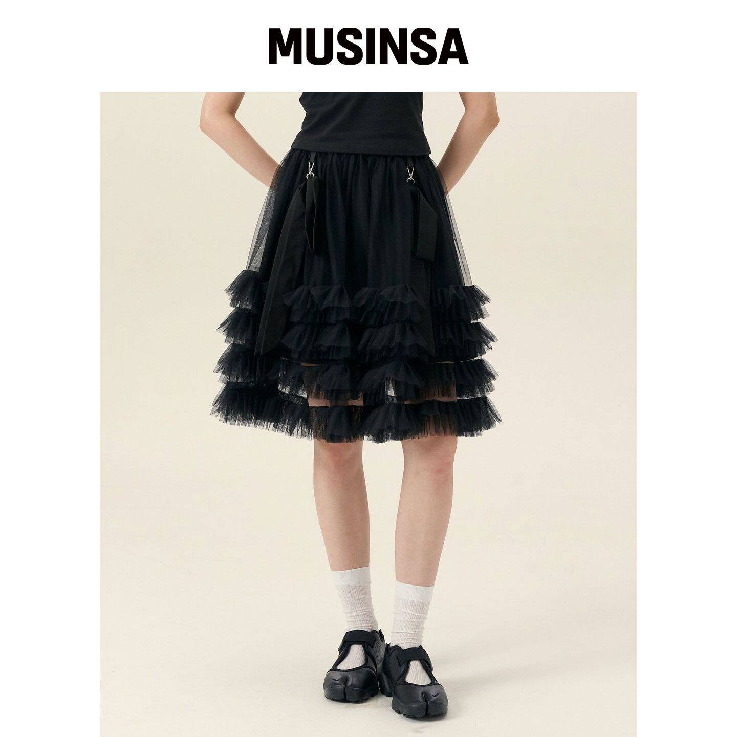 LIEMÉQUE 梦幻薄纱裙子 黑色 MUSINSA韩国直邮官方正品