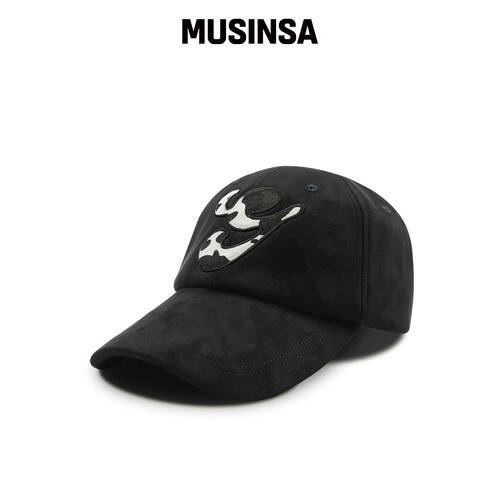 GLACK GC073 毛绒贴布绒面帽 (黑色) MUSINSA韩国官网直邮进口