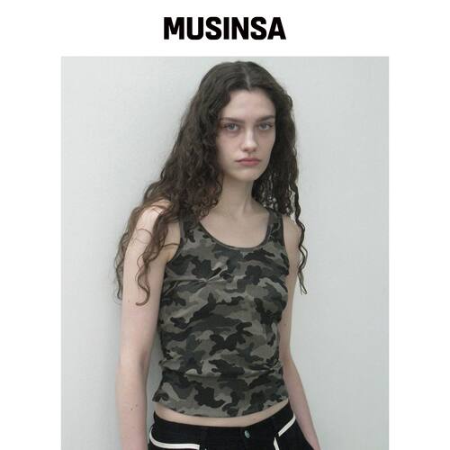 PARTIMENTO WOMEN LISSE CAMO PLAGE无袖上衣 MU韩国官网直邮进口