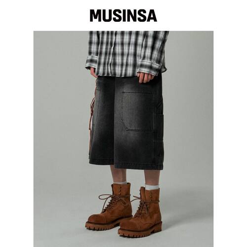 IDWS 黑色 Blaze Maxi 工装短裤 MUSINSA韩国直邮官方正品