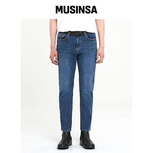 DENMADE DEN1701 essential blue crop jeans韩国官网直邮进口