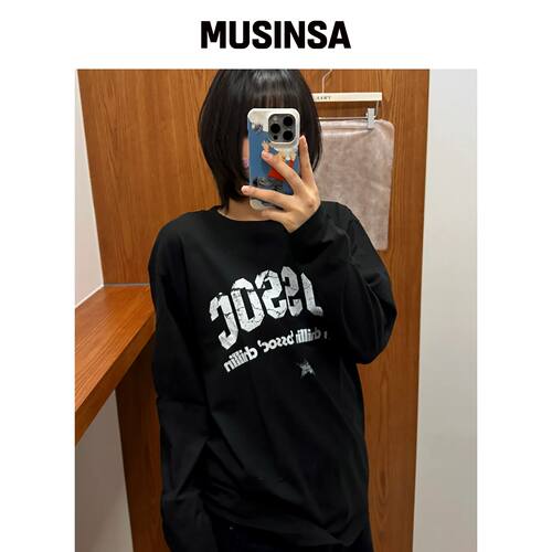COSO CHILIN 裂纹长袖衫 (黑色)韩国官网直邮进口MUSINSA