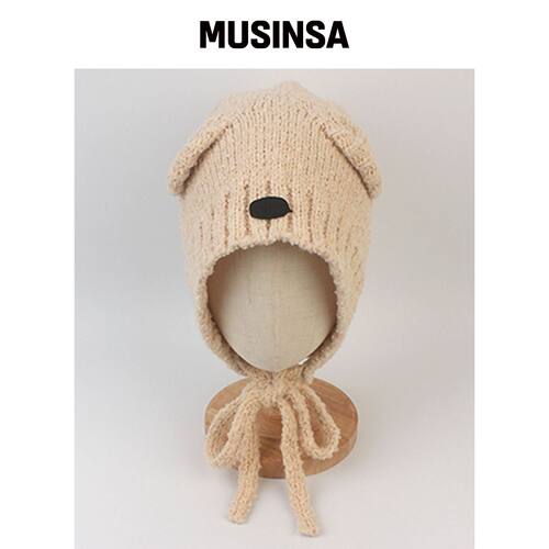 UNIVERSAL CHEMISTRY Bear Knit 米色熊头帽 MUS韩国官网直邮进口