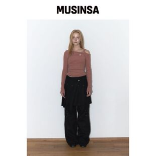 ASURA 羊毛铆钉裤（黑色） MUSINSA韩国官网直邮进口