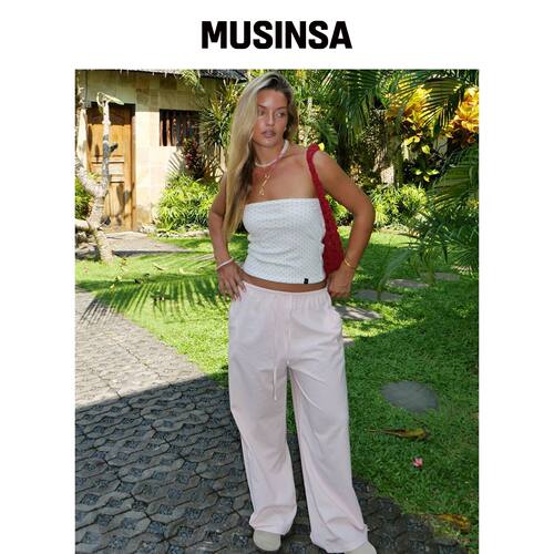 INJIACTIVE Natural Wide Pants PINK韩国官网直邮进口MUSINSA