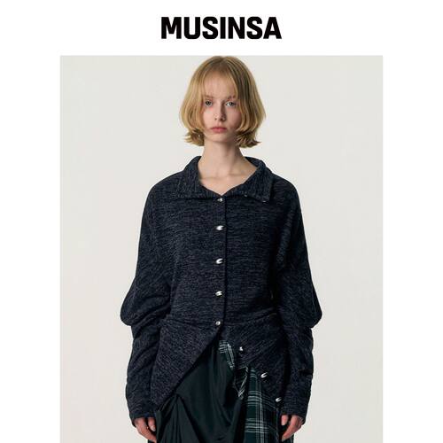 KIMZISU Fluid Knit-Texture Jacket_海军蓝韩国官网直邮进口