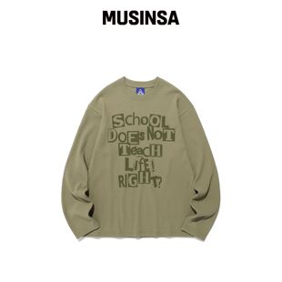 ISTKUNST DOES NOT TEACH WAFFLE LS TEE_KHAKI(韩国官网直邮进口