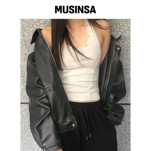 CHICKS 铆钉点条纹吊带衫燕麦色 MUSINSA韩国直邮官方正品