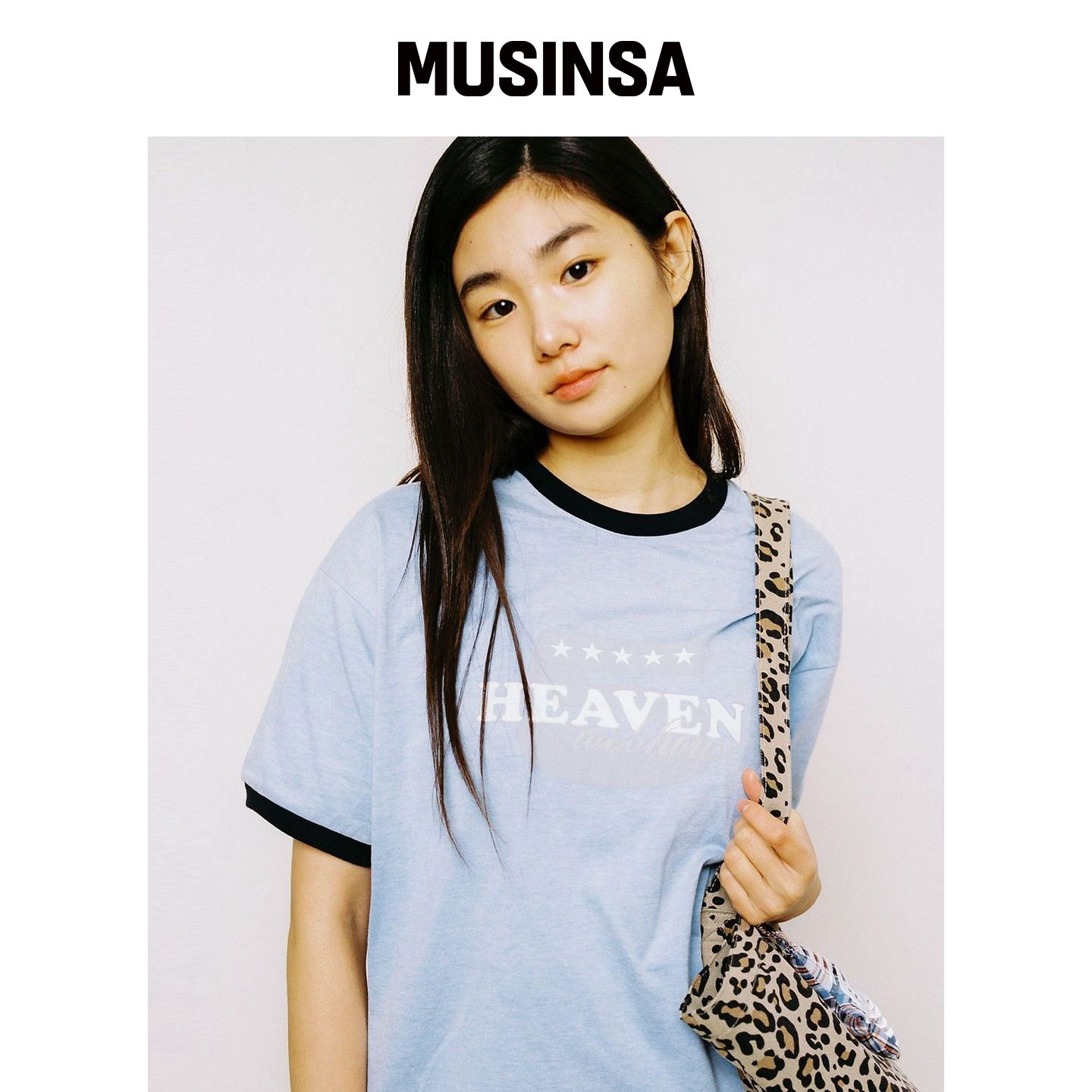 WEBHOUSE HEAVEN FIVE RINGER TEE - 蓝色 MUSIN韩国官网直邮进口图片