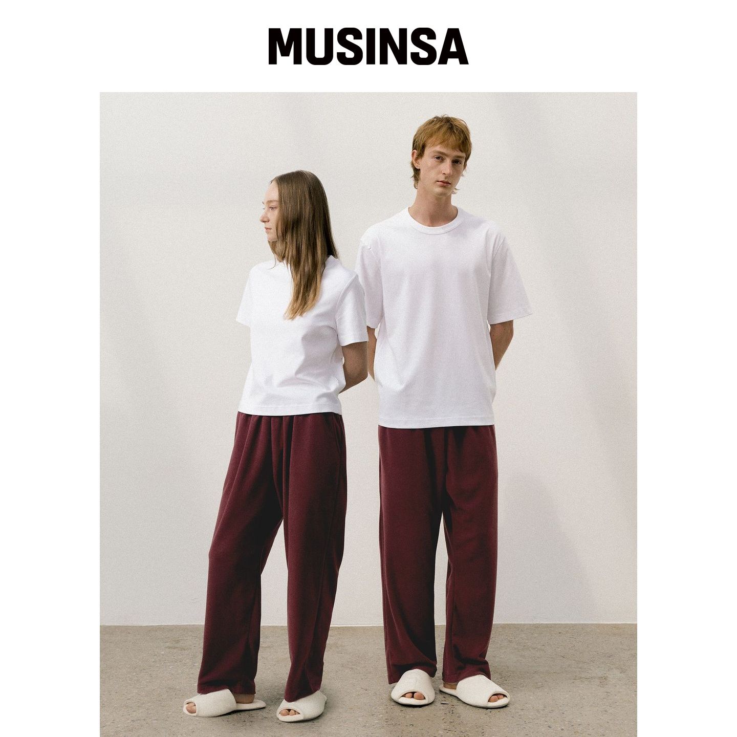 JO'S LOUNGE 棉花糖摇粒绒裤 酒红色 MUSINSA韩国直邮官方正品