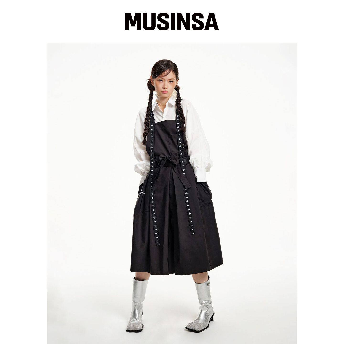 AIFERUNWAY 交叉链条围裙式连衣裙 2size MUSINS韩国官网直邮进口
