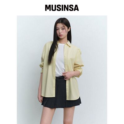 MUSINSA STANDARD WOMAN 女士条纹宽松府绸衬衫 韩国官网直邮进口