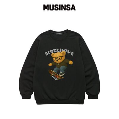 WISSY BOARD BEAR 运动衬衫 (WLS029) 黑色 MUSI韩国官网直邮进口