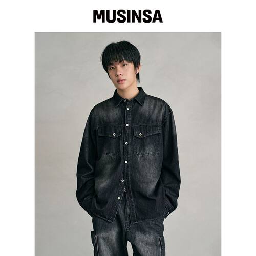 DECET 牛仔衬衫 DCSH006 黑色 MUSINSA韩国官网直邮进口