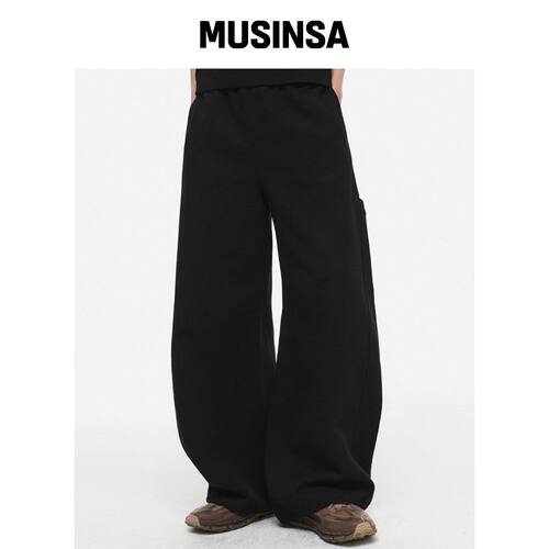 DEFINE 弯曲华夫运动卫裤 黑色韩国官网直邮进口MUSINSA