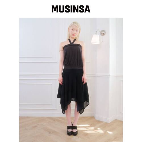 BELLIALEU TIE LACE HALTER 灰色 MUSINSA韩国官网直邮进口