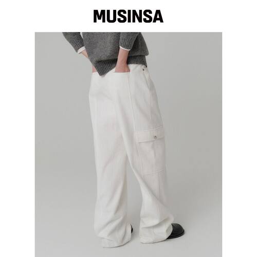 LOOKAST ARLO POCKET GIMO PANTS_WHITE_白色 MU韩国官网直邮进口