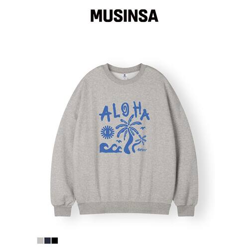 TOPBOY ALO 宽松版型绒面打印衬衫 MUSINSA韩国直邮官方正品