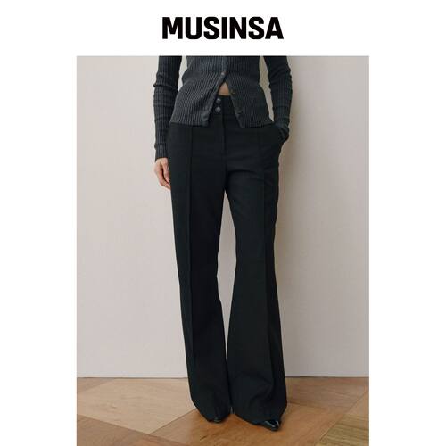 MOHAN TVW PIN-TUCK BOOTS CUT PANTS_2COLORS韩国官网直邮进口
