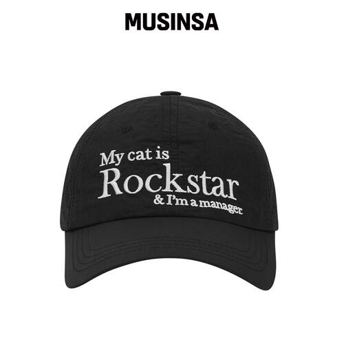 JOEGUSH Rockstar cat 尼龙帽（黑色） MUSINSA韩国官网直邮进口